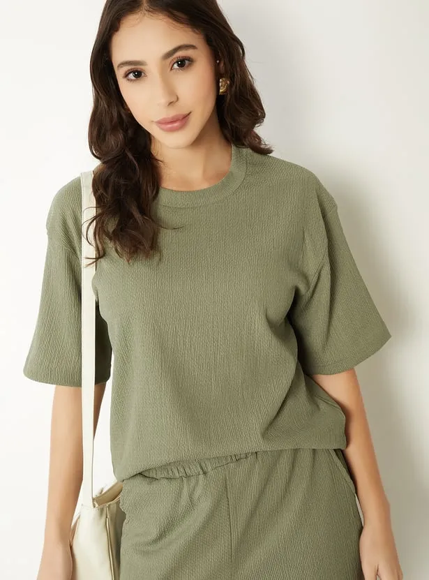 Women Textured T-shirt